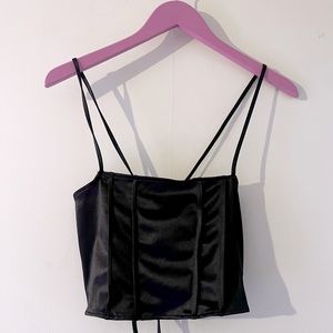 Elegant Black Satin Women's Top